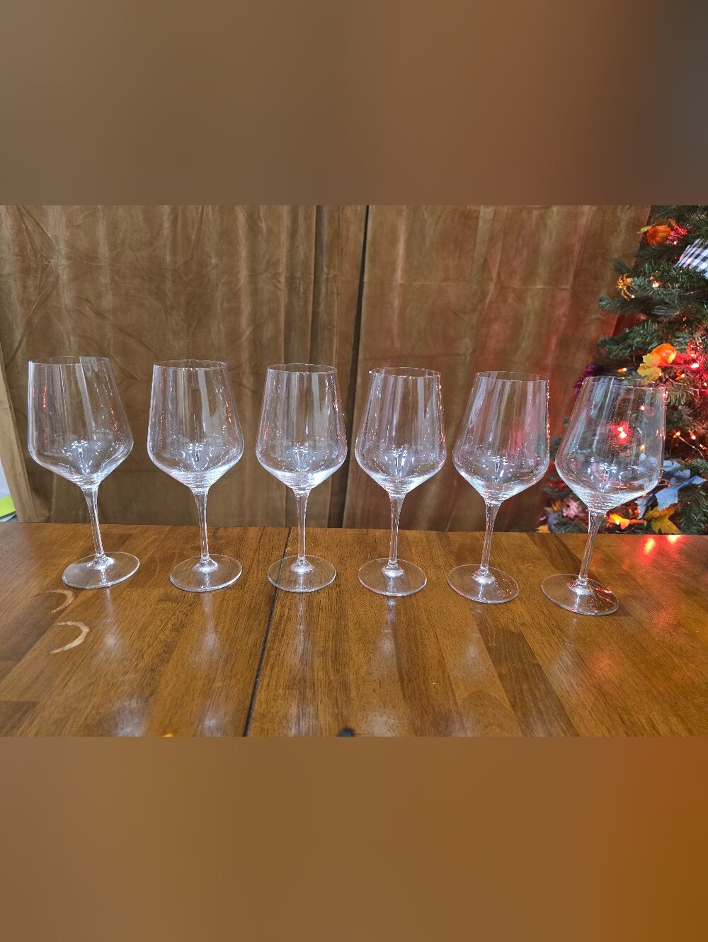 Set of 6 Bormioli Rocco Electra Wine Star Glasses Dishwasher Safe 18 Oz 9 Inches